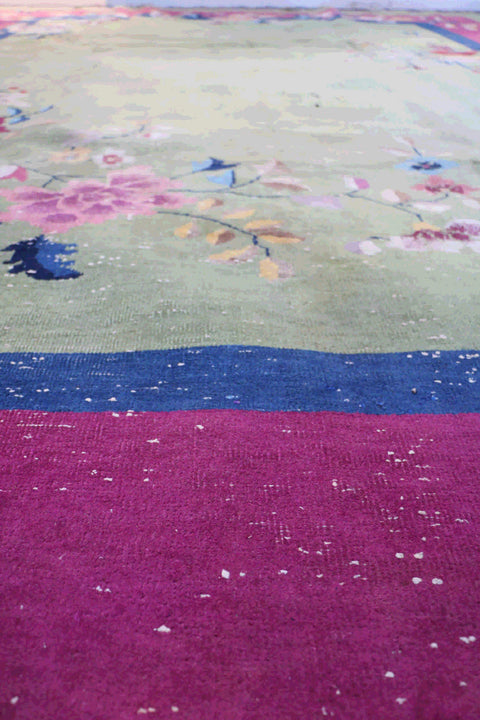 A pink wool rug