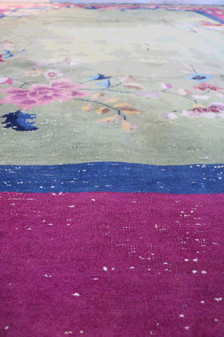 A pink wool rug