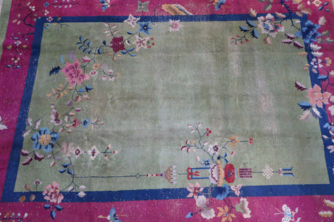 A pink wool rug