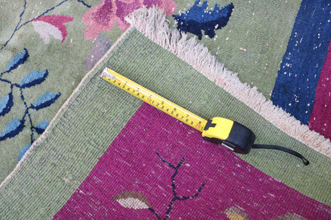A pink wool rug