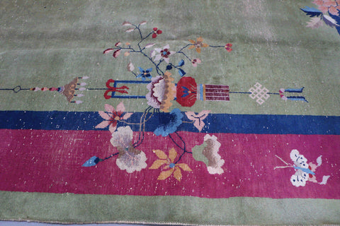 A pink wool rug