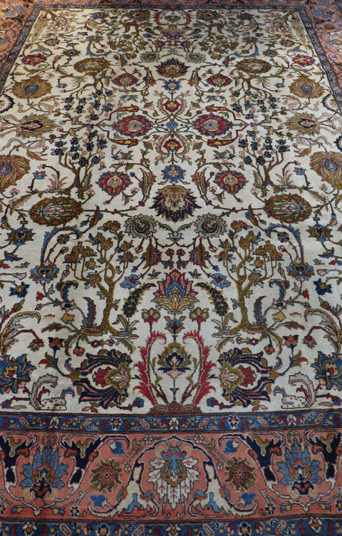 A traditional Persian Tabriz wool rug