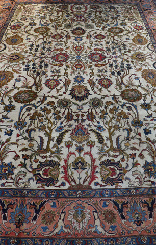 A traditional Persian Tabriz wool rug