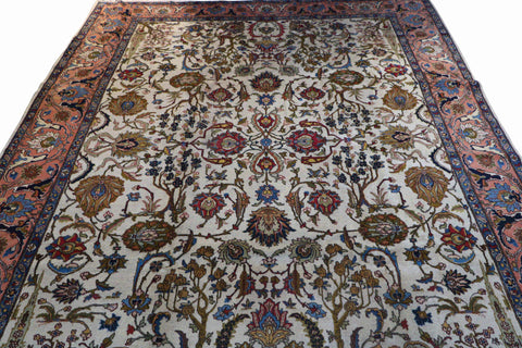 A traditional Persian Tabriz wool rug