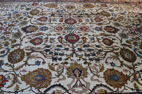 A traditional Persian Tabriz wool rug