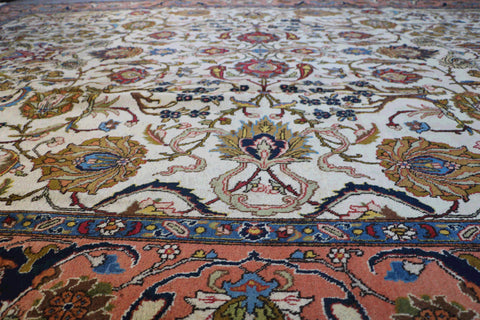 A traditional Persian Tabriz wool rug
