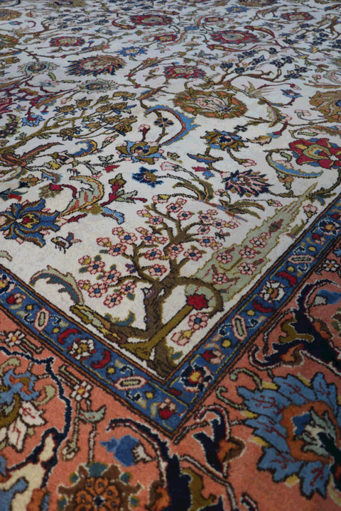 A traditional Persian Tabriz wool rug