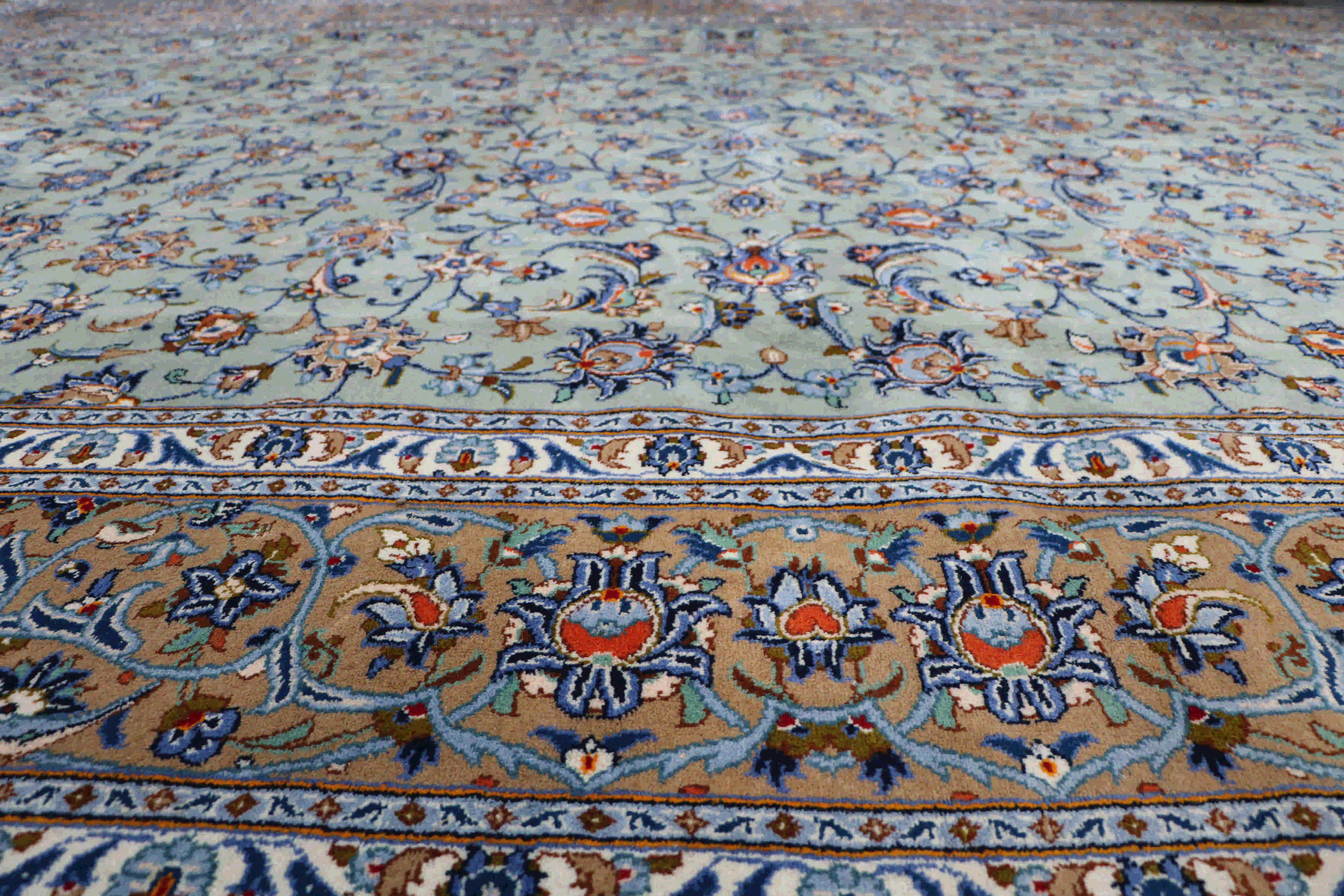 Floral and pomegranate design Persian Kashan rug