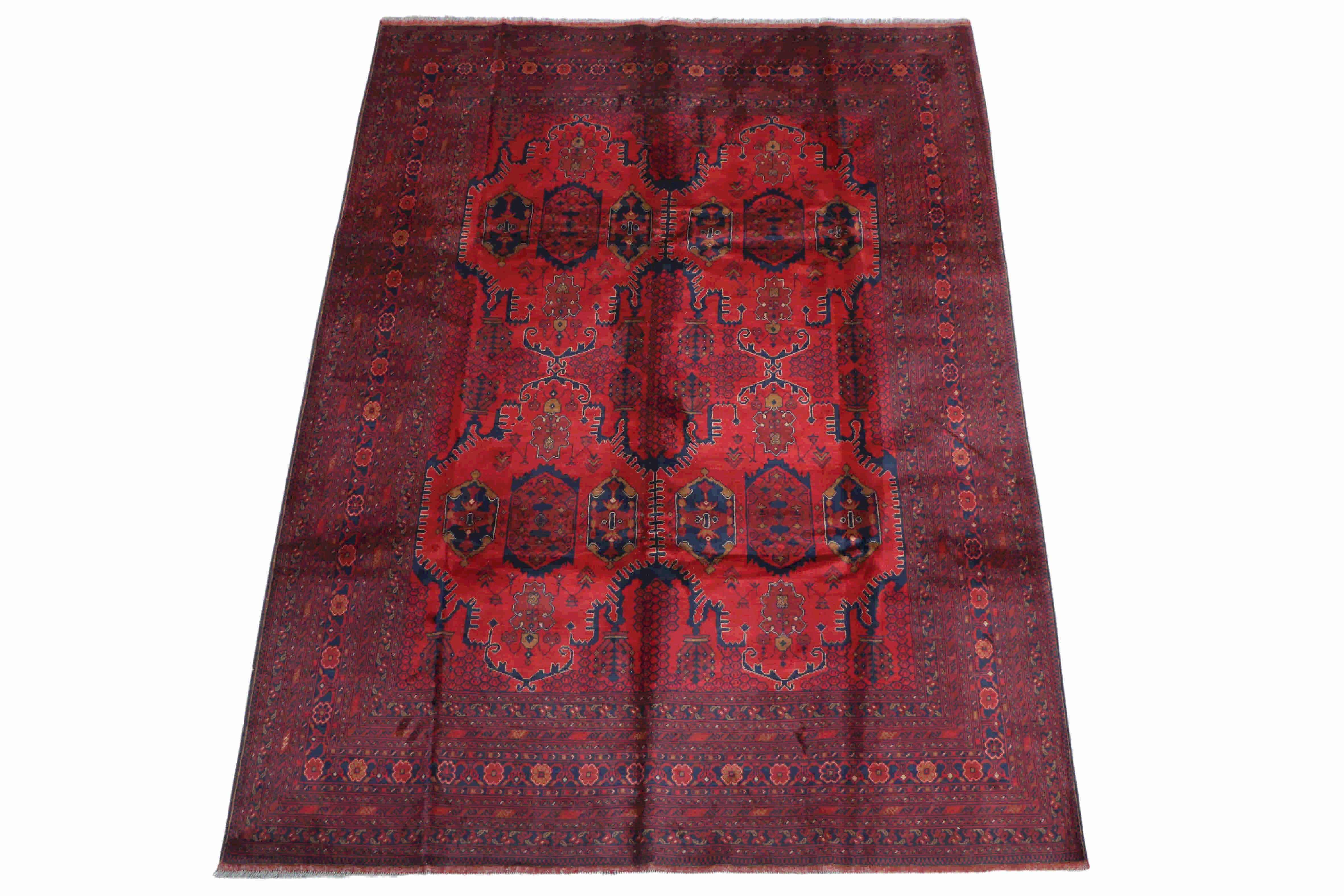 Red and navy rug