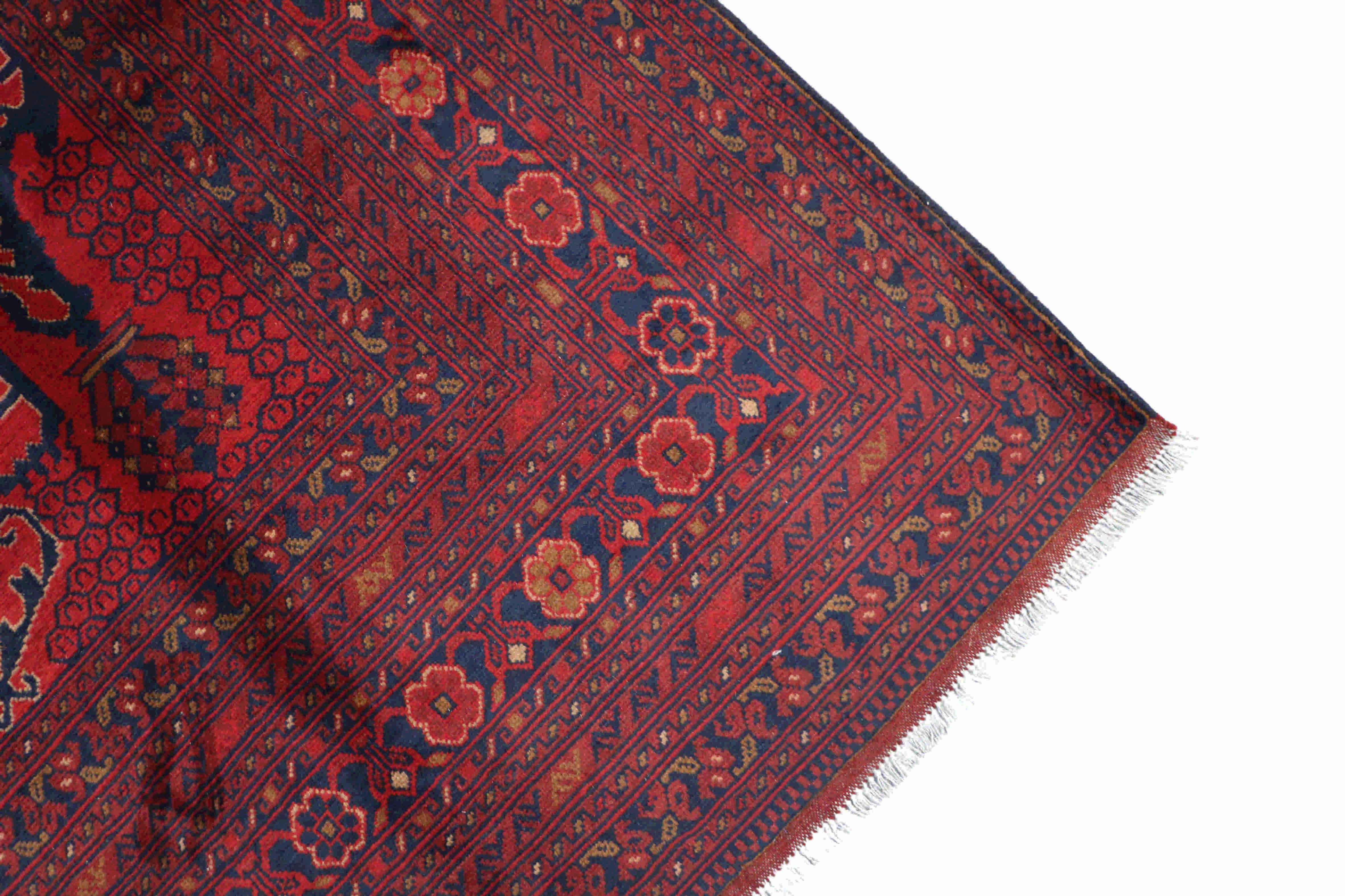 Finely woven afghan khan rug