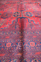 Lush and soft afghan khan rug with deep reds