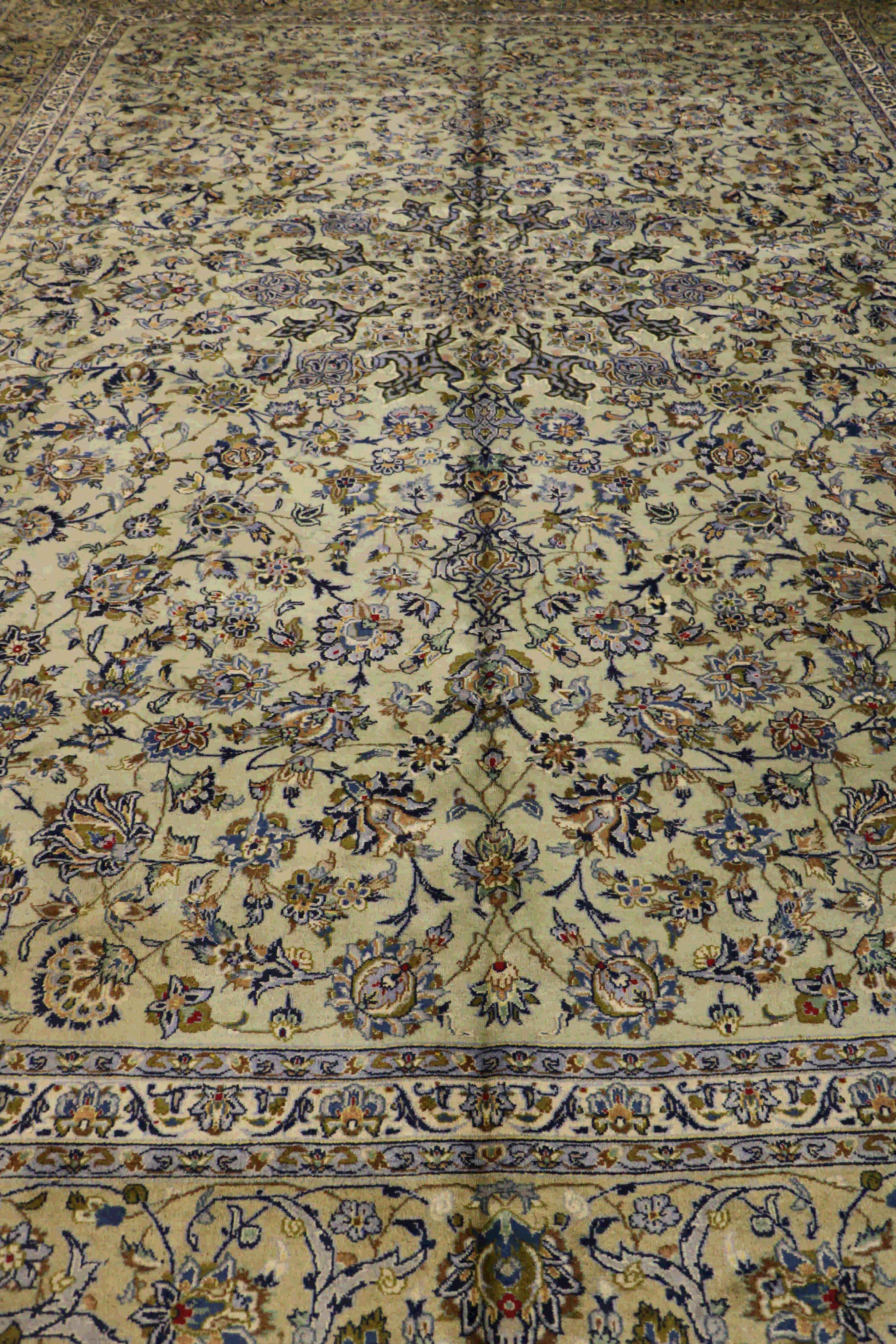 Large Persian grey and blue rug 