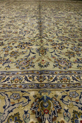 Blue and grey Persian Kashan rug
