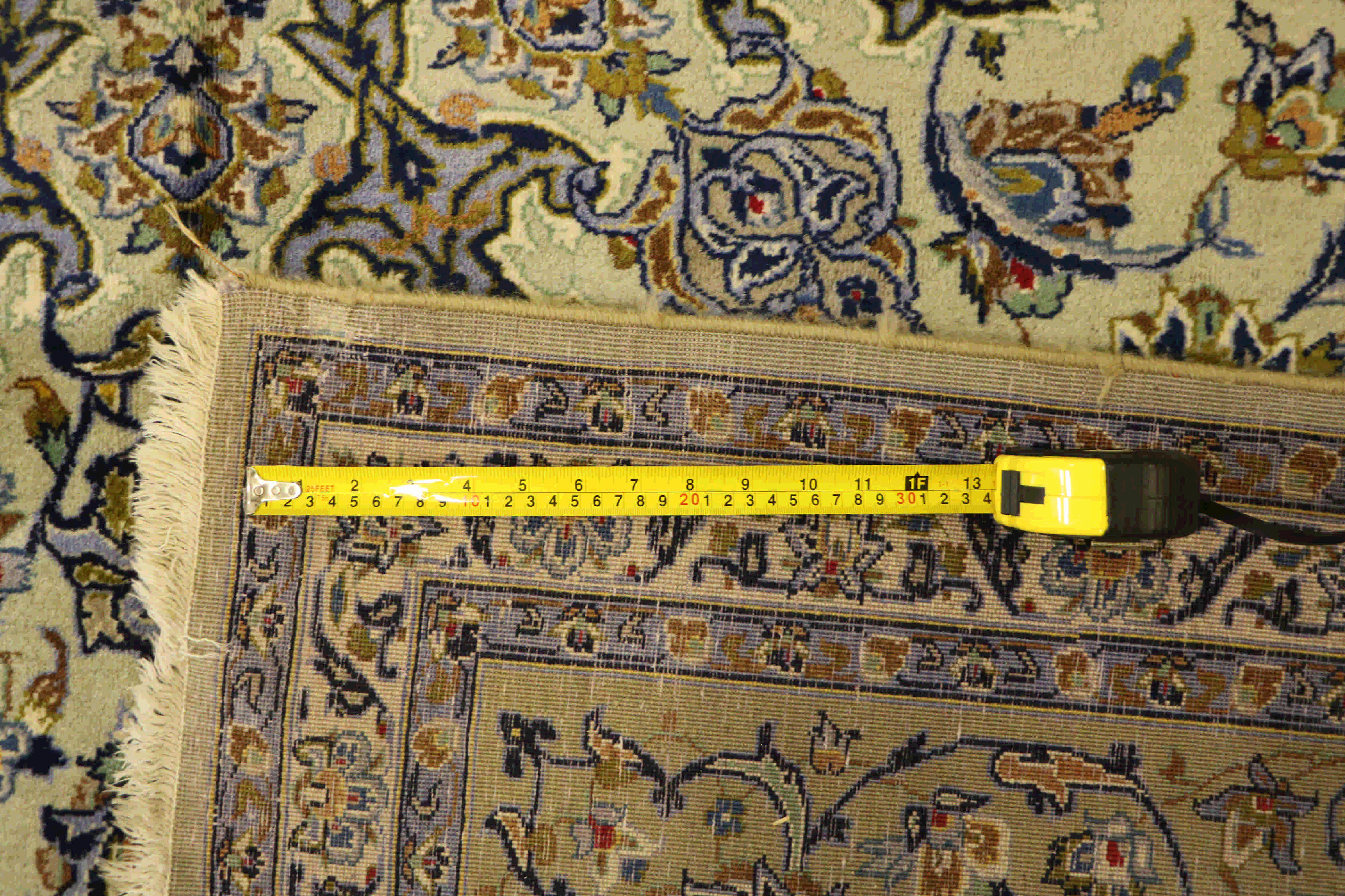 Handmade Persian Kashan grey rug